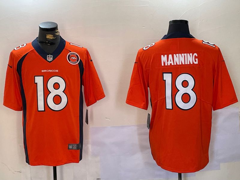 Men Denver Broncos #18 Manning Orange 2024 Nike Vapor Limited NFL Jersey style 6->dallas cowboys->NFL Jersey